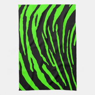 Green Tiger Stripes Kitchen Towel