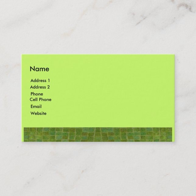 green tile business card (Front)