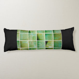 Green tiles body pillow