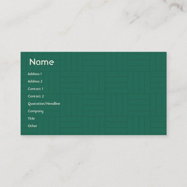 Green Tiles - Business Business Card (Front)