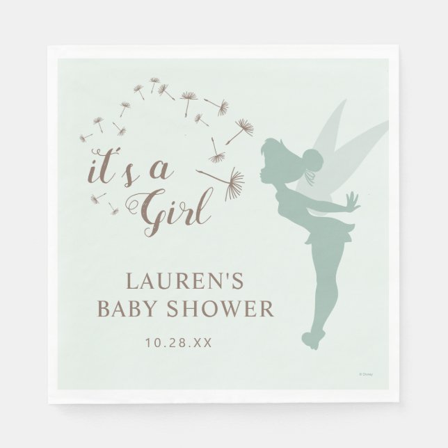 Green Tinker Bell Baby Shower Napkin (Front)