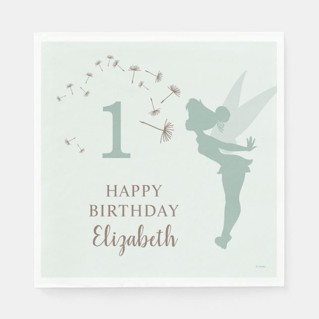 Green Tinker Bell Girl Birthday Napkin (Front)