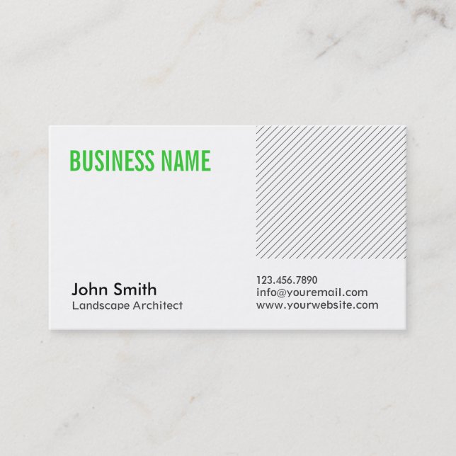 Green Title Landscape Architect Business Card (Front)