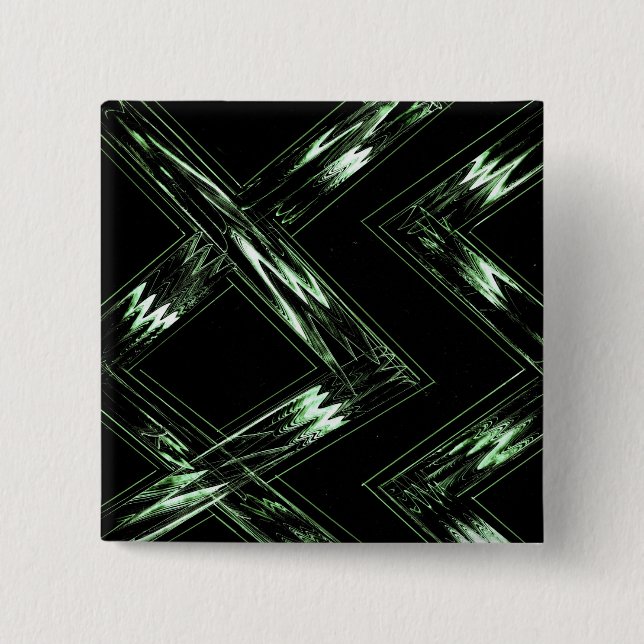 Green to Black Pine Pattern 2 Inch Square Button (Front)