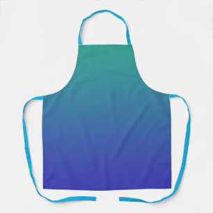Green to Dark Blue Gradient Apron