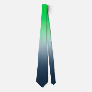 Green to Navy Blue Gradient Necktie Modern Fresh O