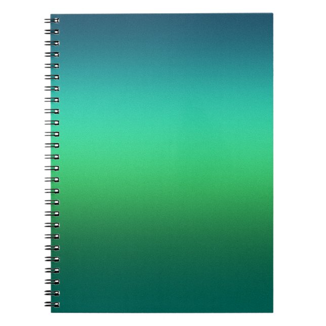 Green to Teal Gradient Spiral Notebook Modern Mini (Front)