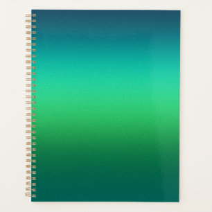 Green to Teal Gradient Spiral Notebook Modern Mini Planner