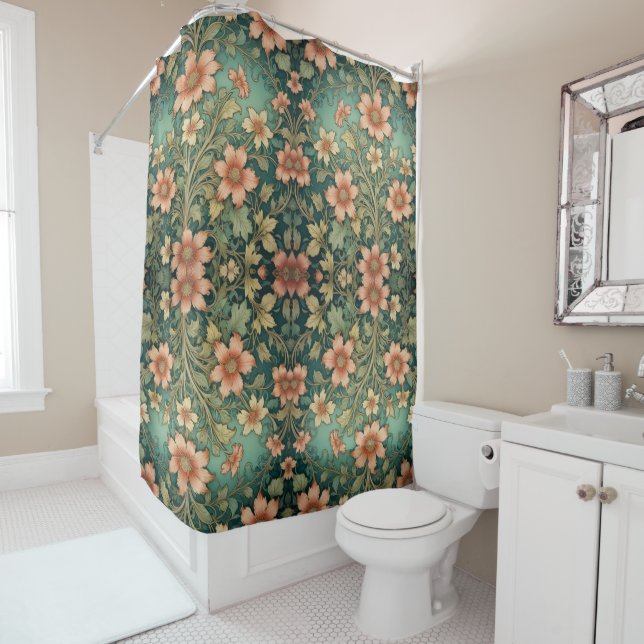 Green Tone Orange Flowers Art Nouveau (In Situ)