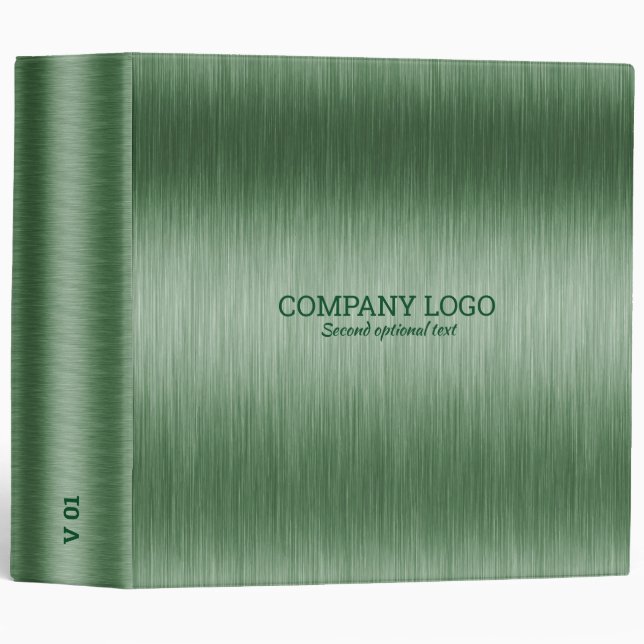 Green tones brushed aluminum metallic texture binder (Front/Spine)