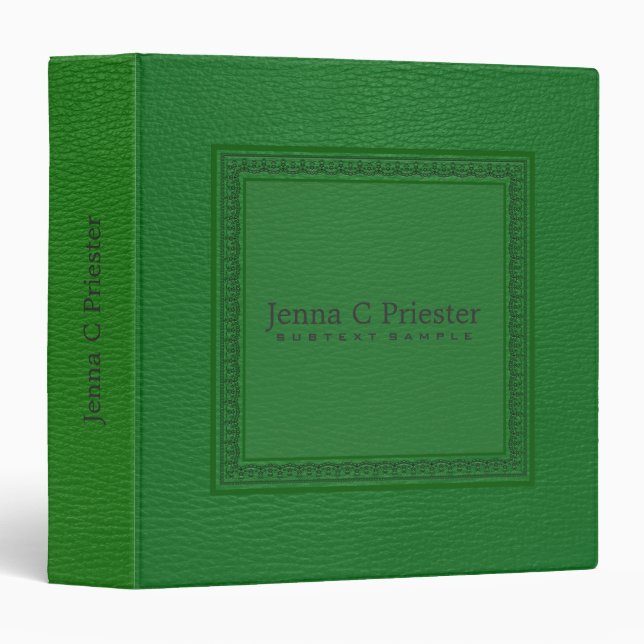 Green Tones Faux Leather Look Binder (Front/Spine)