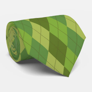 Green Tones Harlequin Geometric pattern Tie