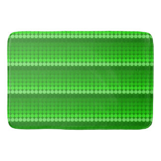 Green tones Mid century mod dots circles Bath Mat