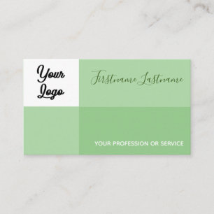Green tones rectangular with logo calligraphy business card