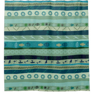 Green Tones Trigal Stripes Geometric Pattern