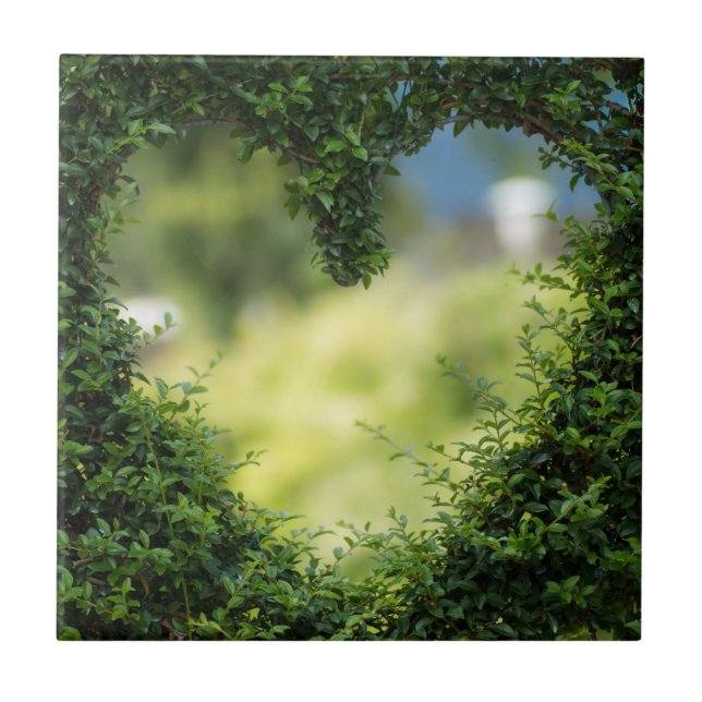 Green Topiary Heart Tile (Front)