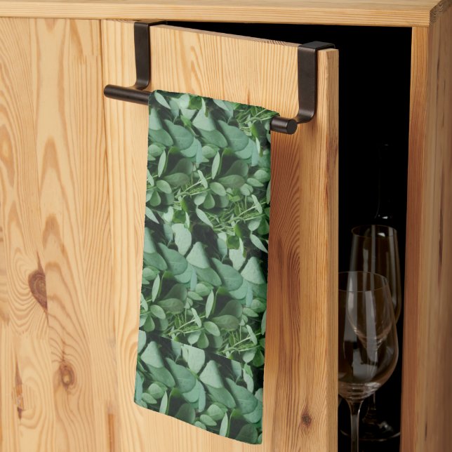 Green Tora Leaves  Kitchen Towel (Thirds Fold)