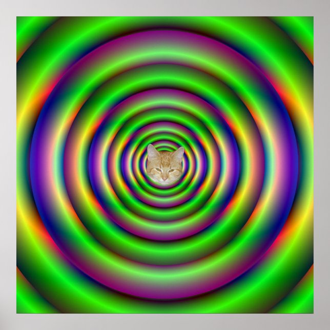 Green Torus Tunnel Poster + cat (Front)