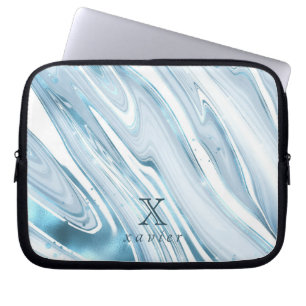 Green Tosca Marble Customizable Laptop Sleeve