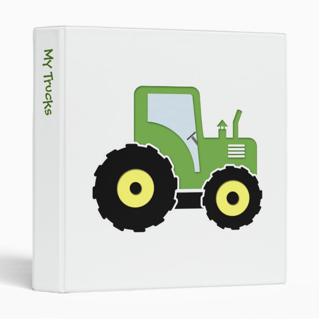 Green toy tractor binder (Front/Spine)