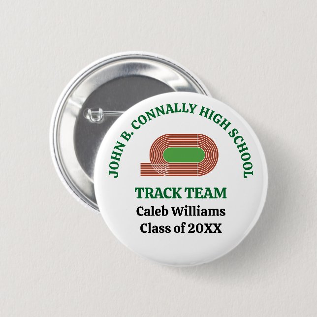 Green Track Team Customized Runner 2 Inch Round Button (Front & Back)