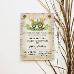 Green Tractor Baby Boy Shower Invitation<br><div class="desc">Rustic Baby Boy Shower Invitation,  Green Tractor Baby Shower Invitation,  Farm Baby Shower Invitation Printable, </div>