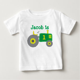 Green Tractor Birthday Baby T-Shirt