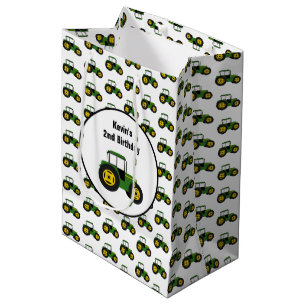 Green Tractor Birthday Gift Bag