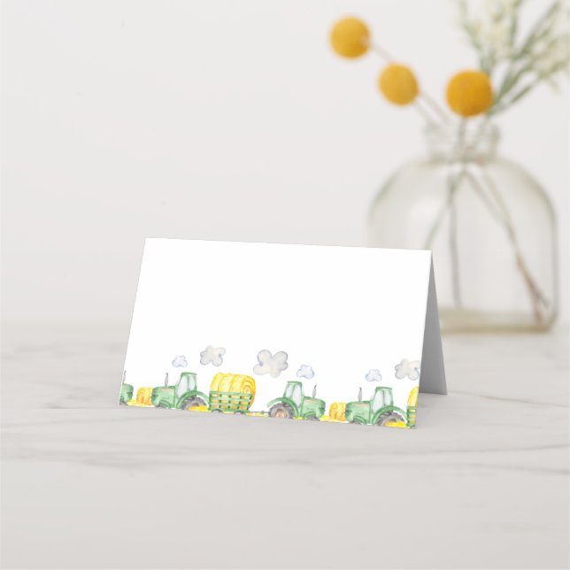 Green Tractor Farm Anniversaire Cartes alimentaire (Devant)