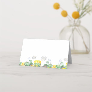 Green Tractor Farm Birthday Food Cards