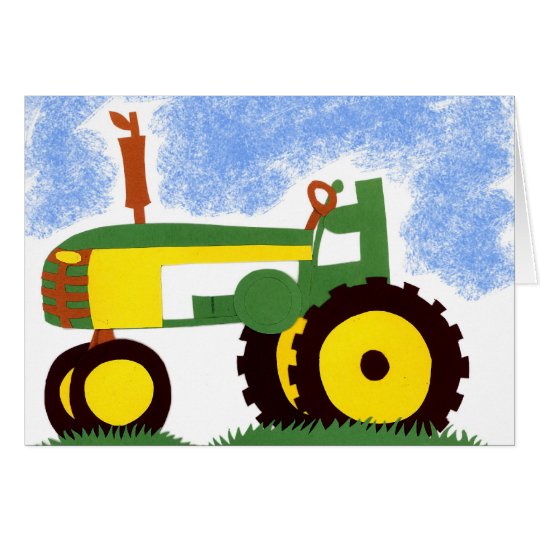 Green Tractor Greeting card