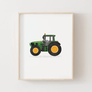 Green Tractor Kids Room Decor