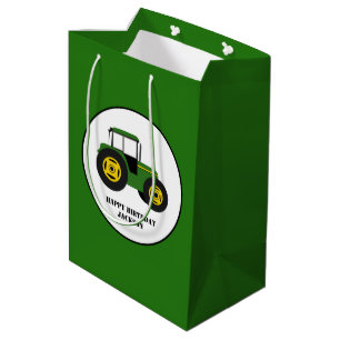 Green Tractor Sac cadeau d'anniversaire pour enfan