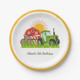 Green Tractor   Themed Birthday Party Paper Plates