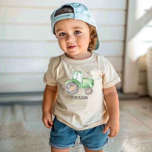 Green Tractor Toddler Tshirt (Creator Uploaded)