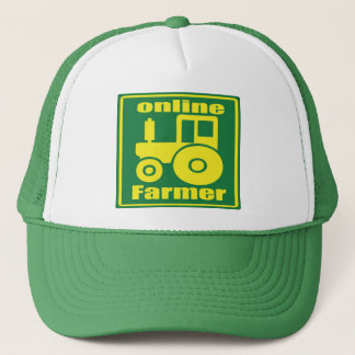 green tractor trucker hat
