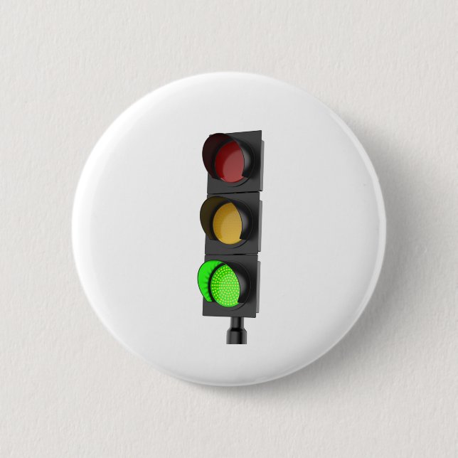 Green traffic light 2 inch round button (Front)