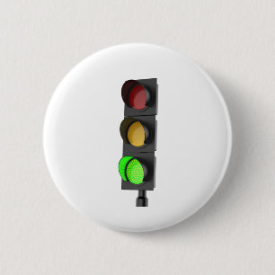Green traffic light 2 inch round button