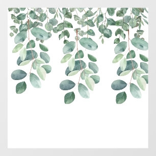 Green trailing eucalyptus leaves. Style: Opaque Window Cling