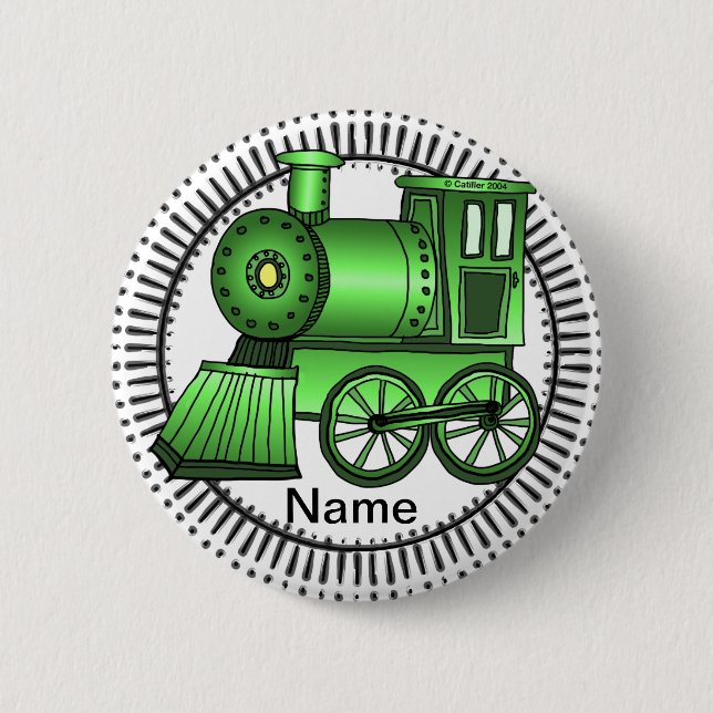 Green Train round pin (Front)