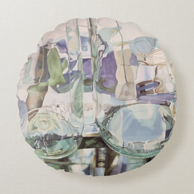 Green Transparency Round Pillow (Front)