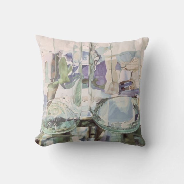 Green Transparency Throw Pillow (Front)