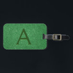 Green Travel Sparkle Glitter Monogram Name Luggage Tag<br><div class="desc">Irish Green Twinkle Sparkle Glitter Monogram Name and Initial Luggage Tag. This bag tag is perfect for a destination wedding or vacation trip to Ireland. The Glitter Irish Green Luggage Tag is also a great Wedding Favour for Bridesmaids.</div>