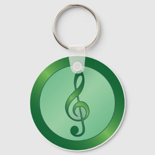 Green Treble Clef Keychain