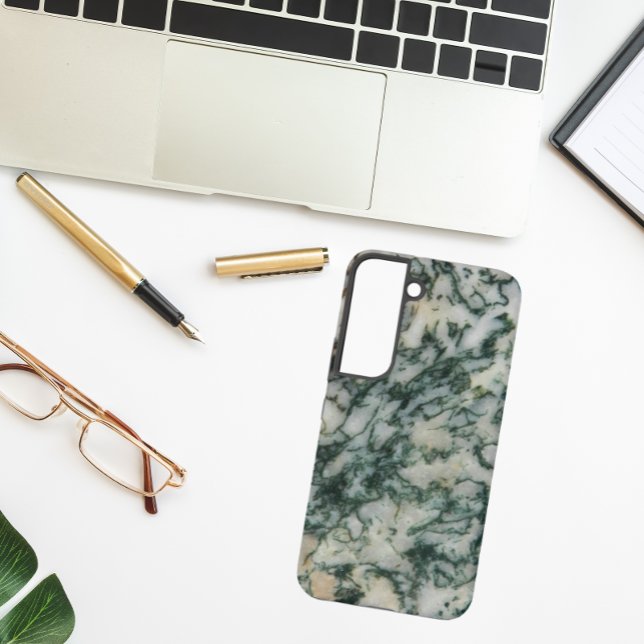 Green Tree Agate Pattern Samsung Galaxy S22 Case (In Situ)