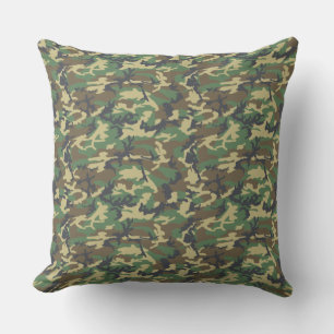 Green Tree Bark   Camo Style Pattern Outdoor Pillow