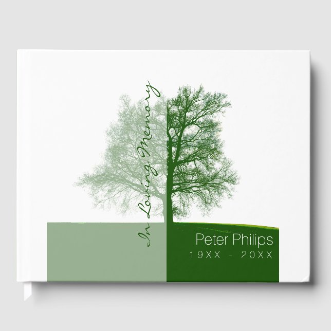 Green Tree Celebration of Life Memorial HCGB Guest Book (Front)