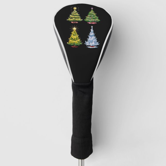 Green Tree Christmas Holiday Winter Golf Head Cover (Front)