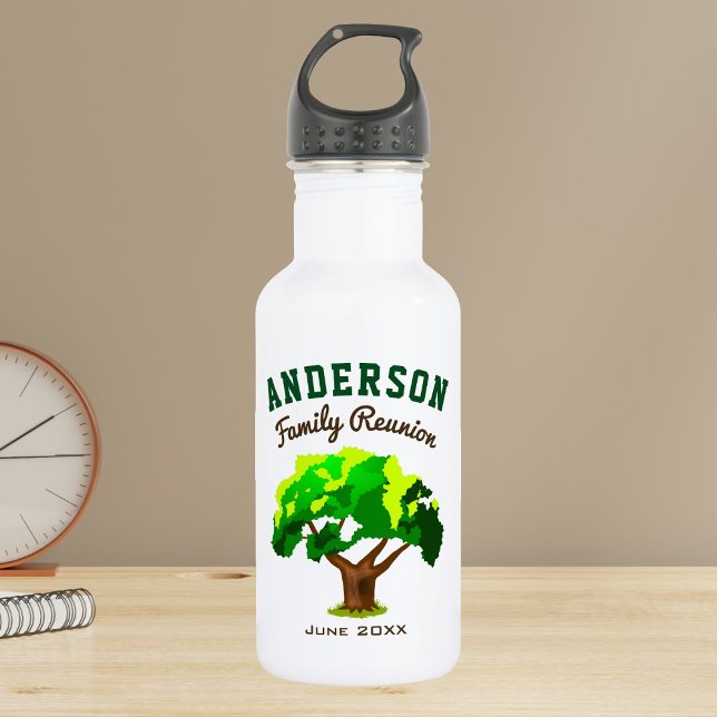 Green Tree Custom Name Family Reunion 532 Ml Water Bottle (Creator Uploaded)