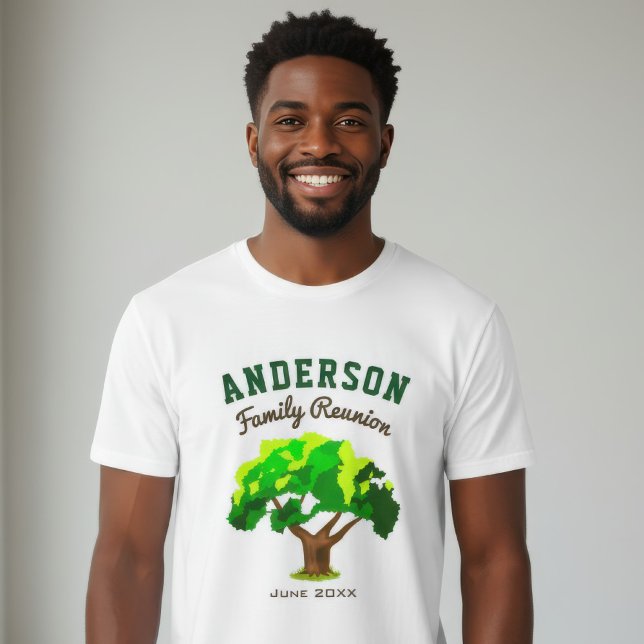 Green Tree Custom Name Family Reunion T-Shirt (Creator Uploaded)
